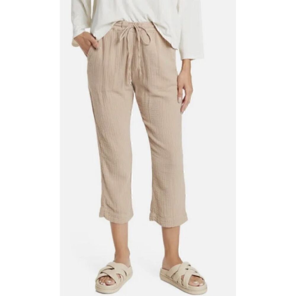 NSF Lou Cropped Cotton Gauze Trousers in Biscuit NWOT Size Petite